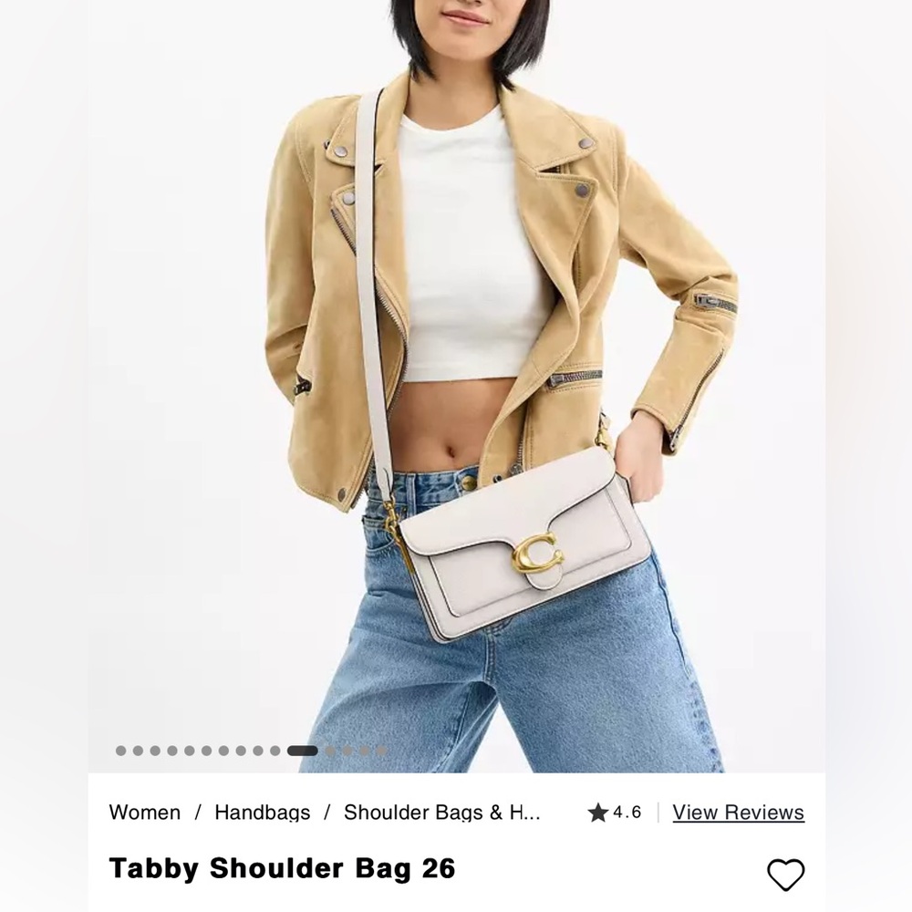 Tabby Shoulder Bag 26, color: Pebbled Leather/Brass/Chalk